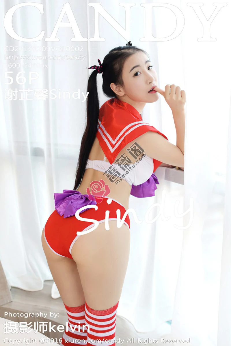 [Candy网红馆] Vol.002 嫩模谢芷馨Sindy吊带牛仔短裤半裸上身秀诱人胴体诱惑写真-蔷薇阁