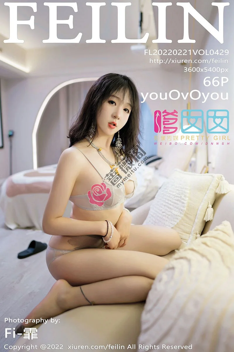 [FeiLin嗲囡囡] Vol.429 模特youOvOyou私房半脱露蕾丝内衣配灰丝袜秀完美身材诱惑写真-蔷薇阁