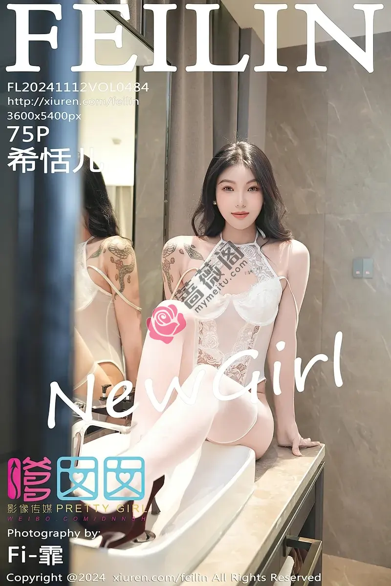 [FeiLin嗲囡囡] Vol.484 新人模特希恬儿性感白色情趣服饰配白丝袜秀曼妙身姿诱惑写真-蔷薇阁