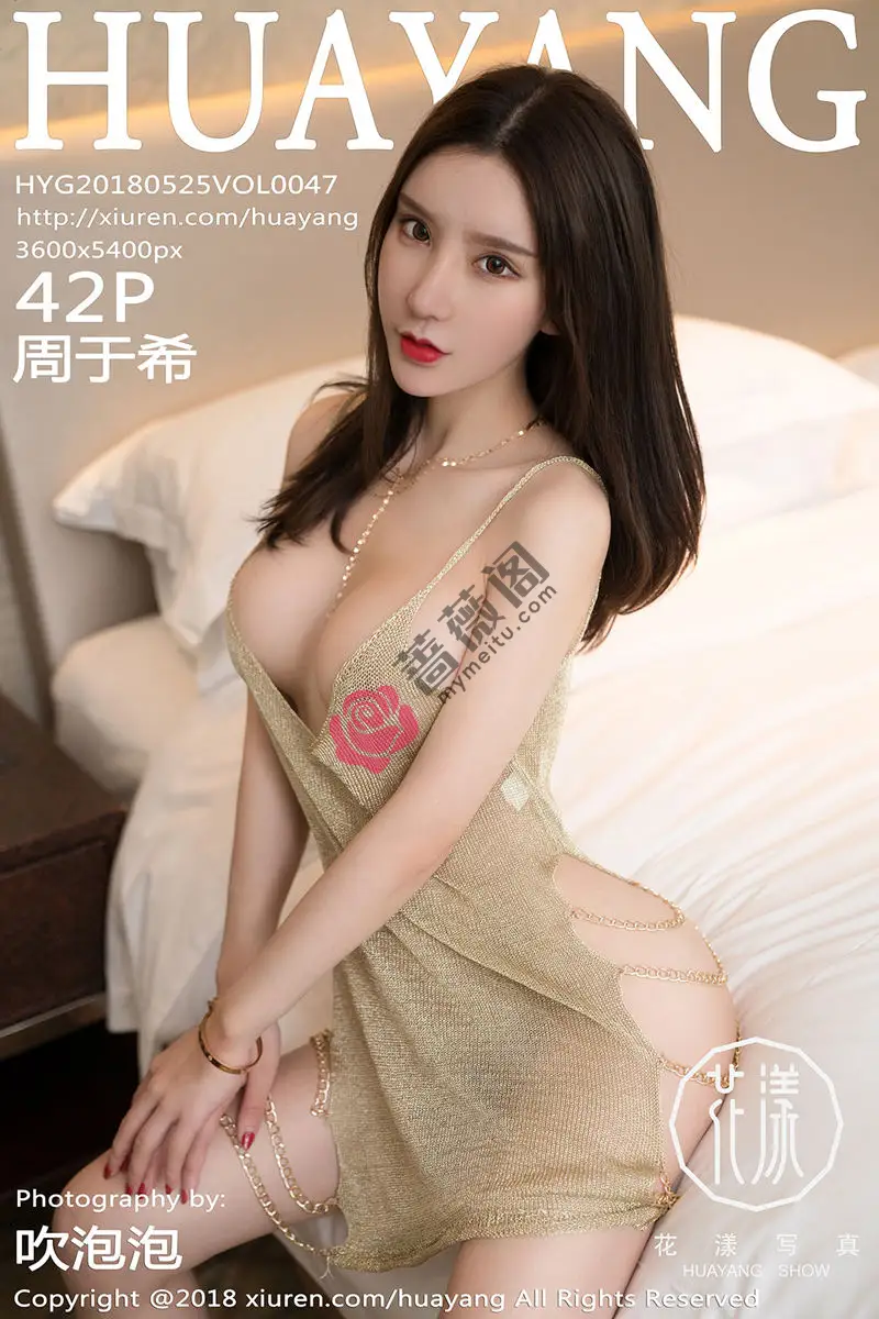[HuaYang花漾] Vol.047 嫩模周于希私房金色镂空内衣秀完美身材傲人豪乳诱惑写真-蔷薇阁