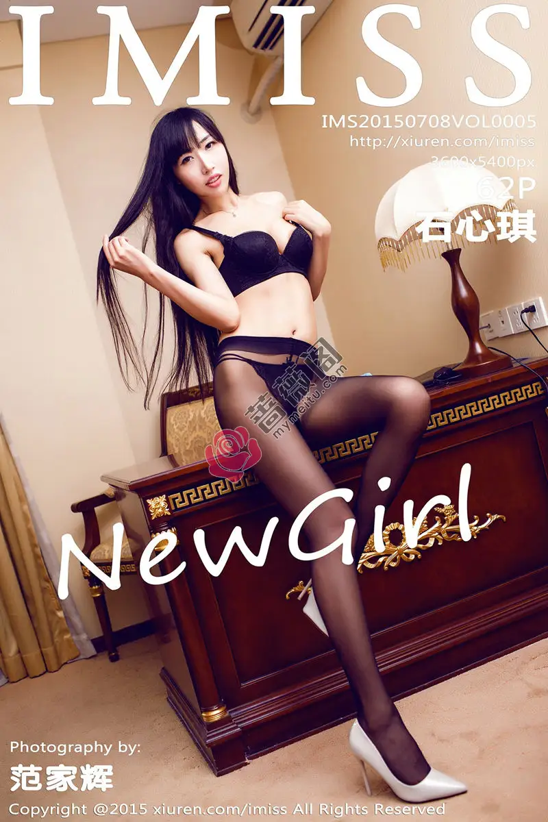 [IMiss爱蜜社] Vol.005 大长腿嫩模石心琪黑色情趣内衣吊带黑网诱惑写真-蔷薇阁