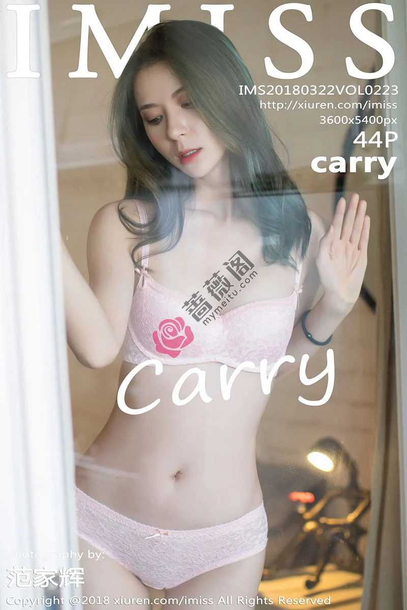[IMiss爱蜜社] Vol.223 气质嫩模Carry粉色蕾丝内衣+黑色蕾丝袜秀完美身材写真 - 蔷薇阁-蔷薇阁
