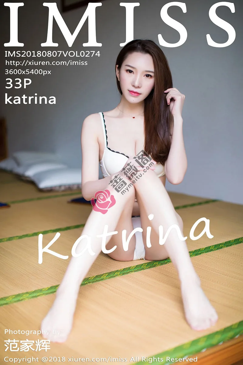 [IMiss爱蜜社] Vol.274 嫩模Katrina居家脱低胸蓝色毛衣秀性感内衣完美身材写真 - 蔷薇阁-蔷薇阁
