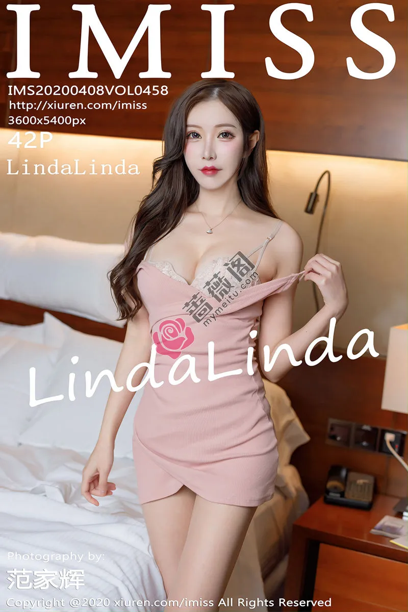 [IMiss爱蜜社] Vol.458 嫩模LindaLinda私房粉色吊裙半脱露性感内衣完美诱惑写真 - 蔷薇阁-蔷薇阁