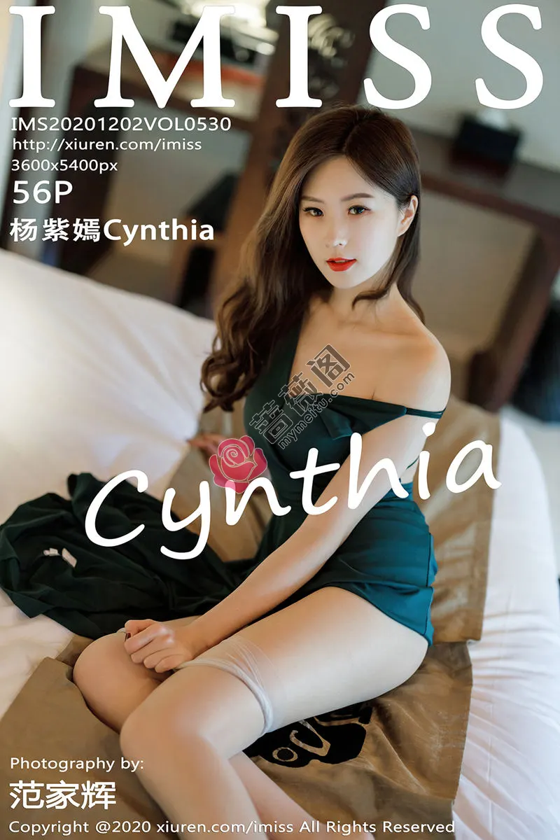 [IMiss爱蜜社] Vol.530 嫩模杨紫嫣Cynthia绿色典雅吊裙配超薄肉丝裤袜诱惑写真-蔷薇阁