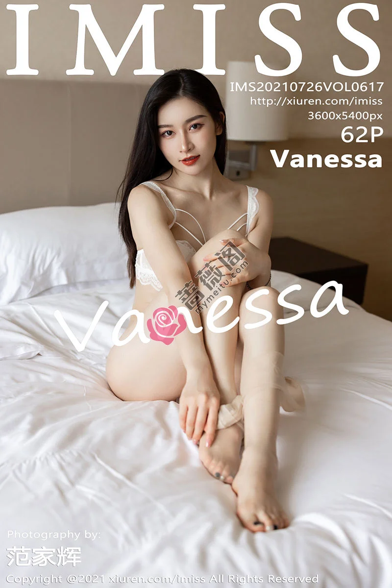 [IMiss爱蜜社] Vol.617 气质美女Vanessa床上脱优雅服饰露性感白色内衣迷人诱惑写真-蔷薇阁