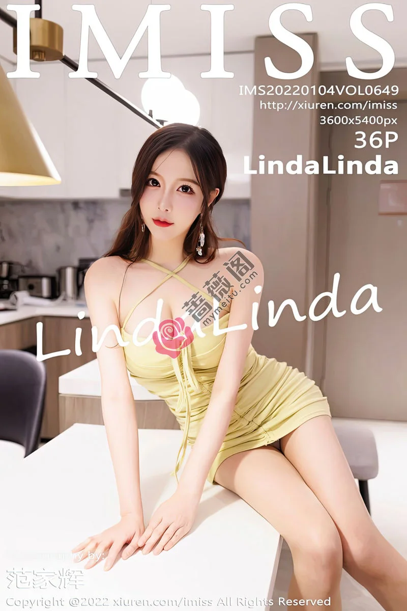 [IMiss爱蜜社] Vol.649 模特LindaLinda私房低胸连身裙半脱露蕾丝内衣丰满诱惑写真 - 蔷薇阁-蔷薇阁