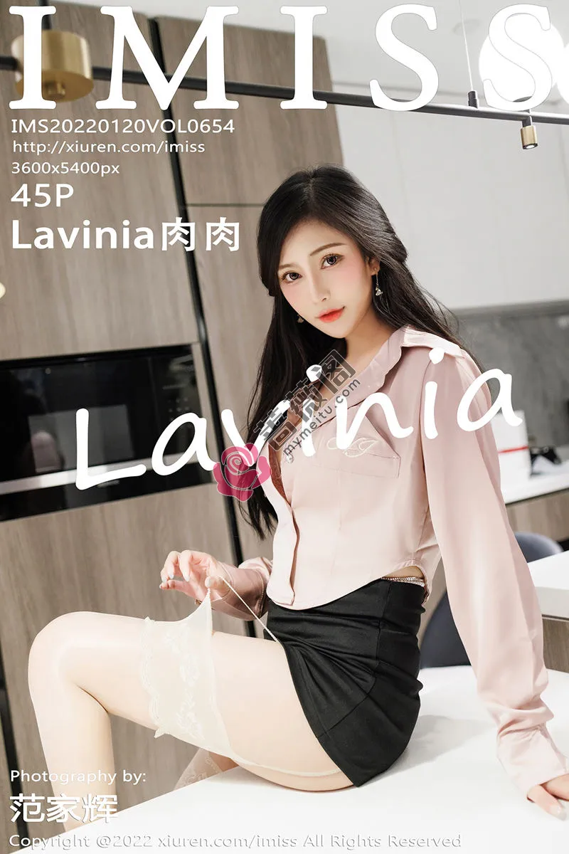 [IMiss爱蜜社] Vol.654 气质女神Lavinia肉私房脱长T黑短裙露性感粉色内衣丰满诱惑写真-蔷薇阁