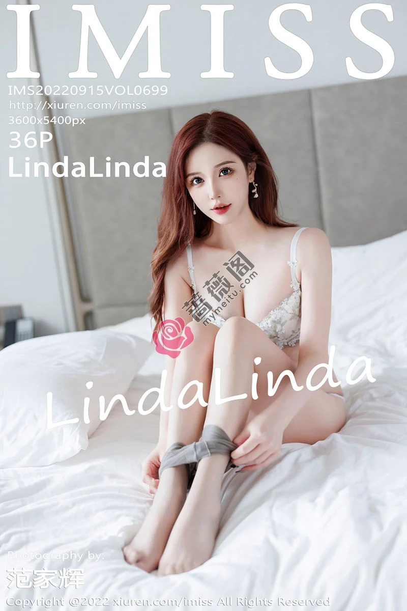 [IMiss爱蜜社] Vol.699 模特LindaLinda私房脱暖色连衣裙露花纹内衣秀完美身材诱惑写真-蔷薇阁