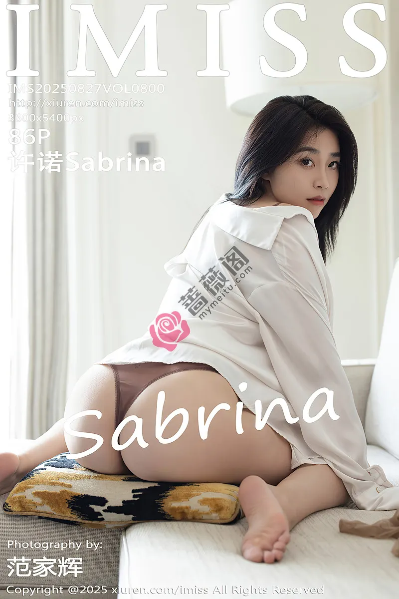 [IMiss爱蜜社] Vol.800 女神许诺Sabrina性感白色OL服饰配超薄肉丝秀完美身材诱惑写真-蔷薇阁