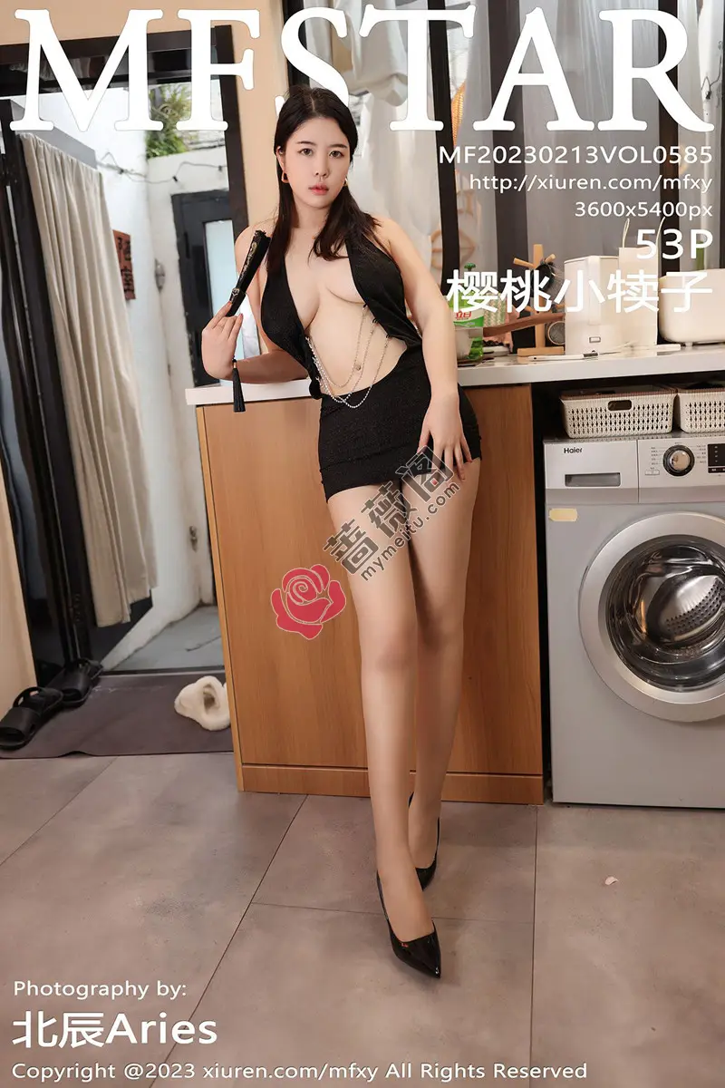 [MFStar模范学院] Vol.585 模特樱桃小犊子性感黑色开胸情趣服饰秀丰满身材撩人诱惑写真-蔷薇阁