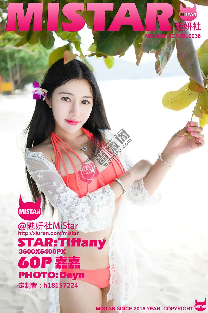 [MiStar魅妍社] Vol.036 嫩模嘉嘉Tiffany普吉岛旅拍内衣系列丰乳美臀写真-蔷薇阁