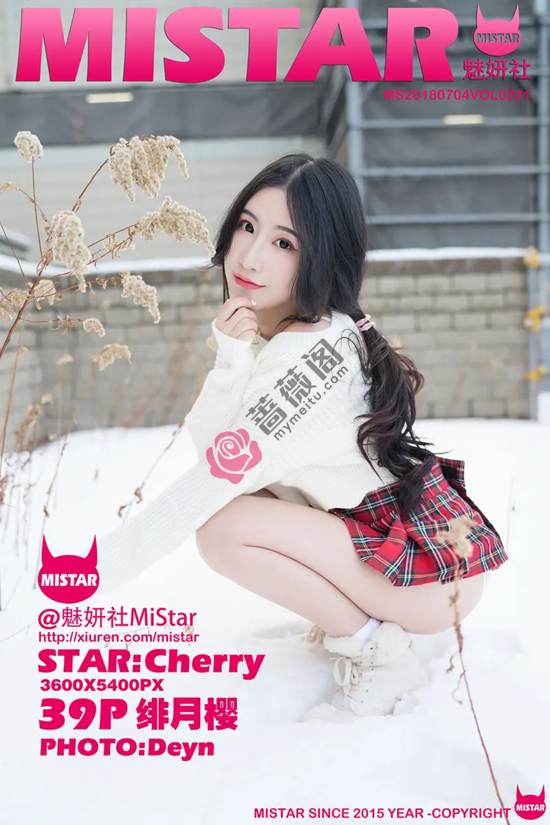 [MiStar魅妍社] Vol.231 女神绯月樱-Cherr北海道旅拍室外冰天雪地超短裙诱惑写真-蔷薇阁