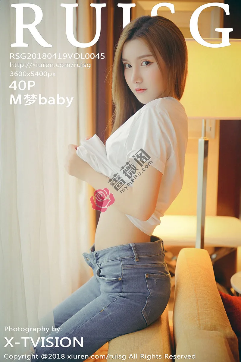 [RUISG瑞丝馆] Vol.045 清纯小妞M梦baby柔情私房发布居家甜美迷人清爽写真-蔷薇阁