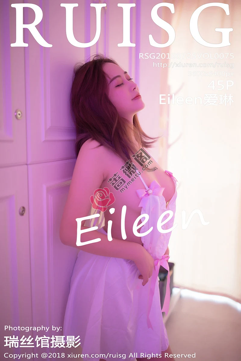 [RUISG瑞丝馆] Vol.075 嫩模Eileen爱琳私房白色吊带开胸连身裙秀完美身材诱惑写真-蔷薇阁