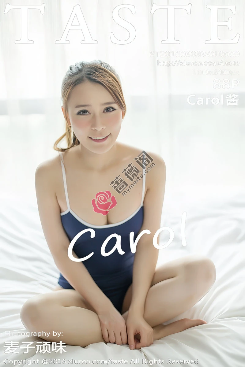 [Taste顽味生活] Vol.009 清纯美女Carol酱居家大床黑色死库水秀完美身材写真-蔷薇阁
