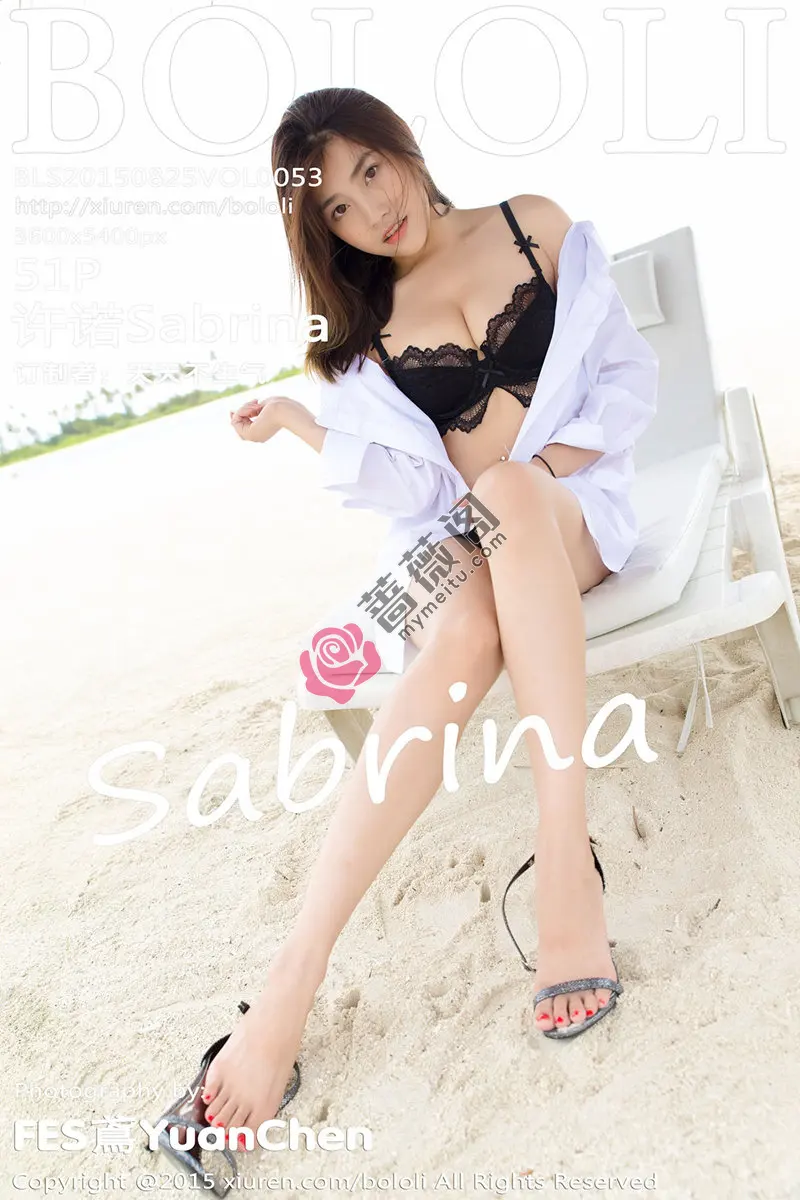 [BoLoli波萝社] Vol.053 许诺Sabrina马尔代夫旅拍沙滩边红色花比基尼写真-蔷薇阁