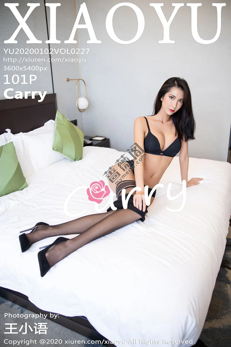 [XiaoYu语画界] VOL.227 气质女神Carry私房黑色内衣配黑丝袜秀完美身材诱惑写真-蔷薇阁