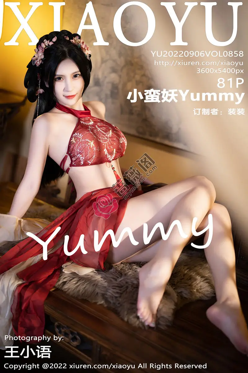 [XiaoYu语画界] Vol.858_模特小蛮妖Yummy杭州旅拍红色丝绸古装服露白嫩肌肤诱惑写真-蔷薇阁