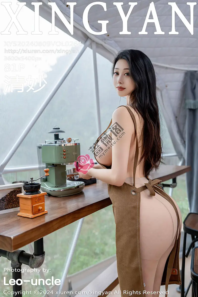 [XingYan星颜社] VOL.264 模特清妙性感咖啡色真空围裙配超薄肉丝秀完美身材诱惑写真-蔷薇阁