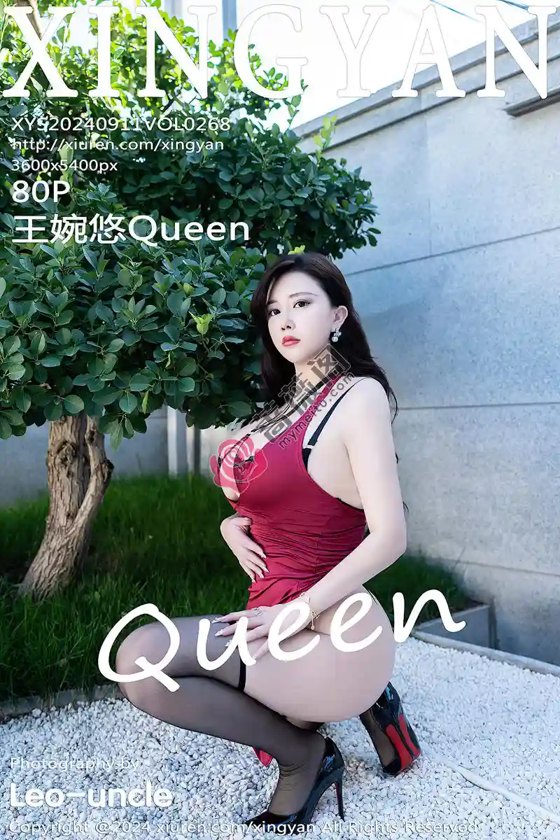 [XingYan星颜社] VOL.268 模特王婉悠Queen红色连衣裙露黑色情趣内衣秀丰满身材诱惑写真-蔷薇阁