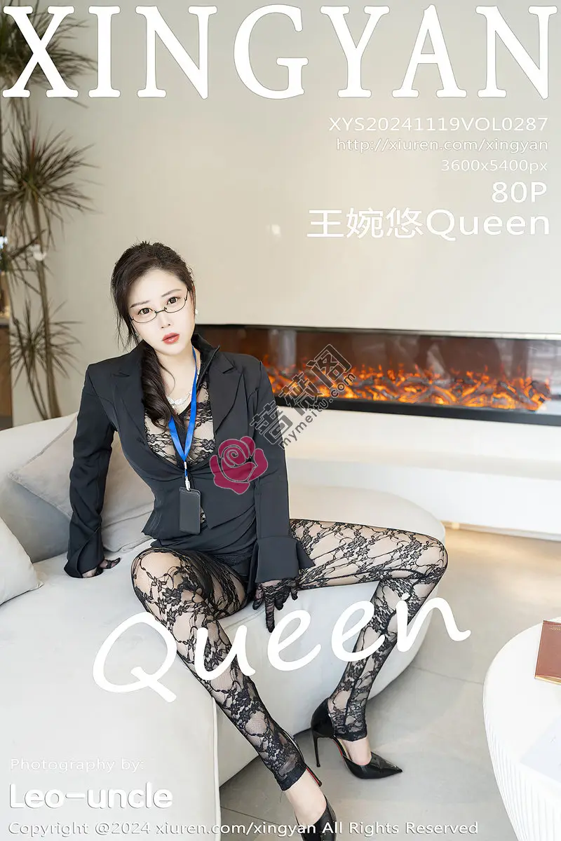 [XingYan星颜社] Vol.287 模特王婉悠Queen性感OL服饰露黑色蕾丝连体衣极致魅惑写真-蔷薇阁