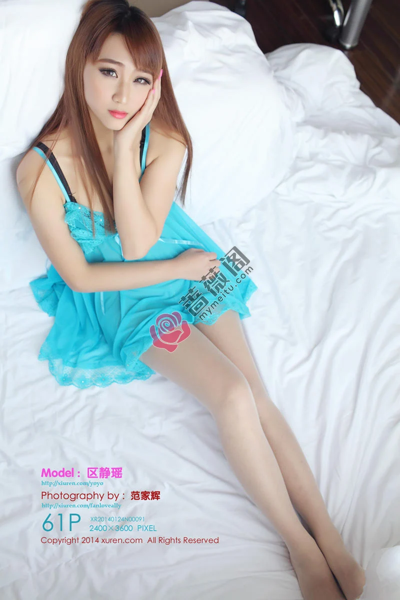 [XiuRen秀人网] No.091 嫩模美妞区静瑶性感内衣系列迷人美胸写真-蔷薇阁