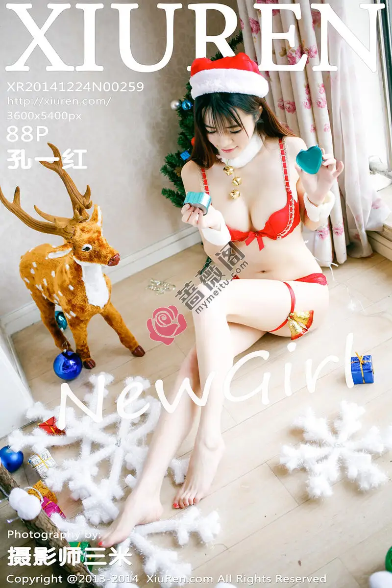 [XiuRen秀人网] No.259 网络红人美女校花孔一红圣诞主题性感红色内衣完美诱惑写真-蔷薇阁