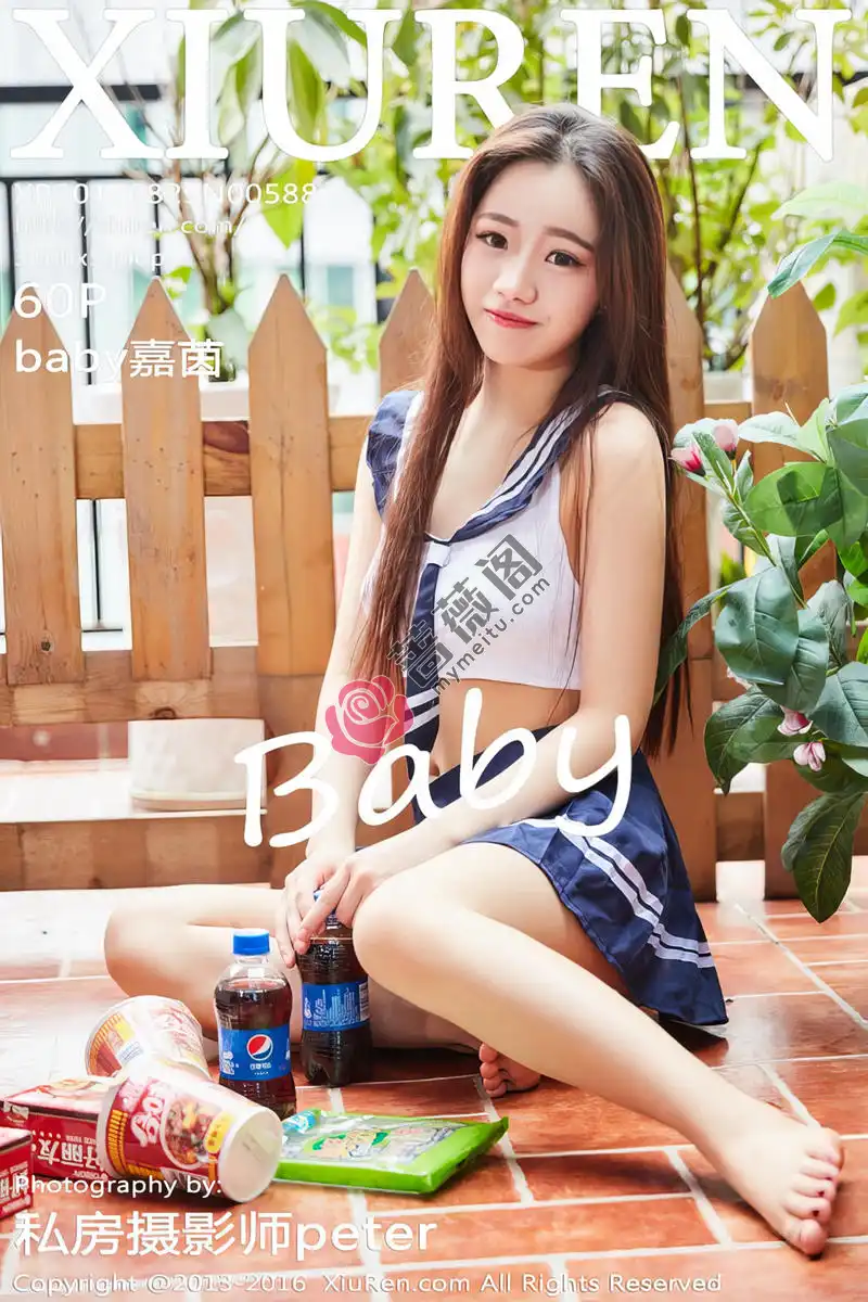 [XiuRen秀人网] No.588 嫩模baby嘉茵性感短裙学生装白色蕾丝内裤撩人诱惑写真-蔷薇阁