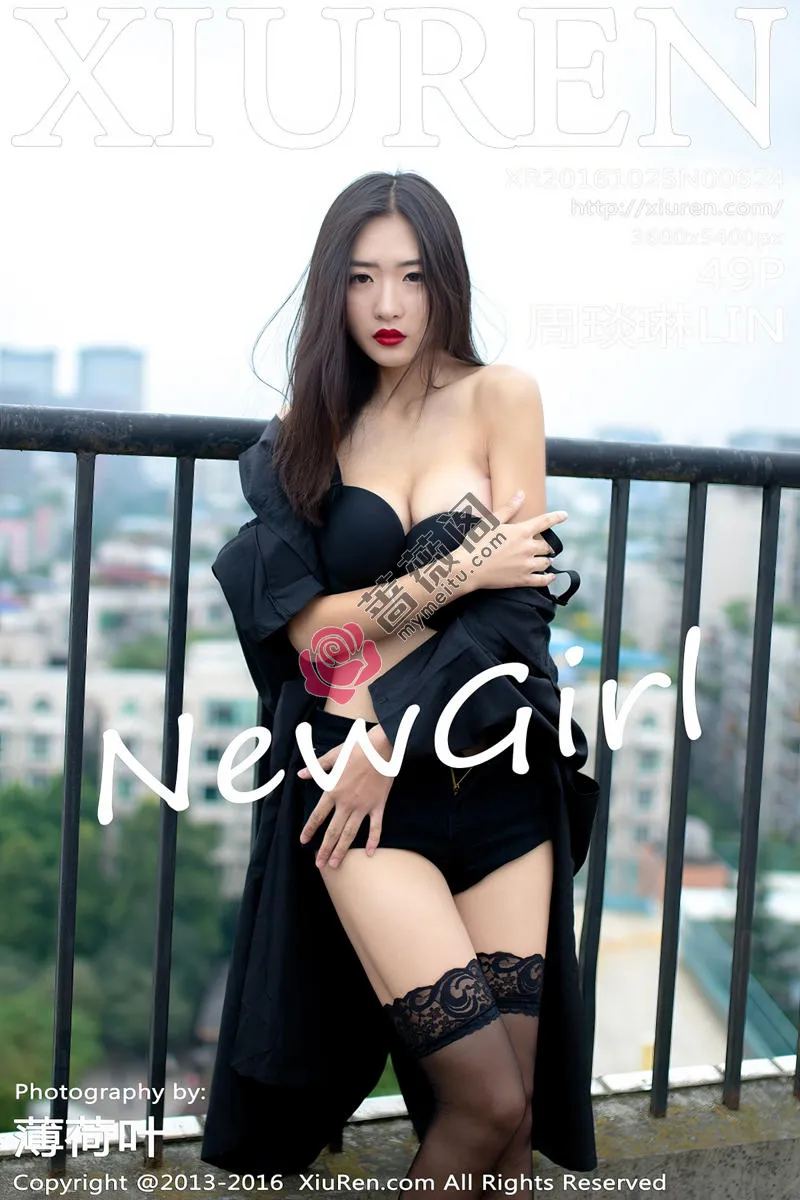 [XiuRen秀人网] No.624 嫩模周琰琳LIN室外露天天台性感内衣黑色蕾丝袜迷人美腿写真 - 蔷薇阁-蔷薇阁