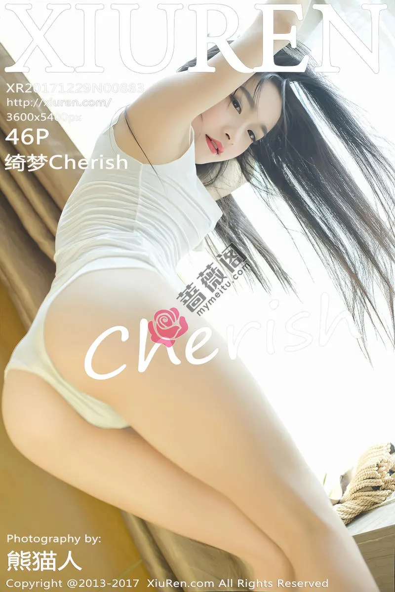 [XiuRen秀人网] No.883 嫩模绮梦Cherish齐逼牛仔裤配白色内衣紧身秀完美身材写真-蔷薇阁