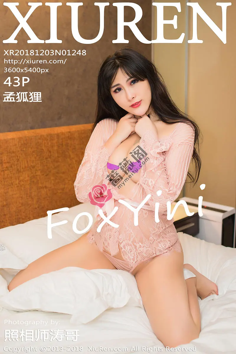 [XiuRen秀人网] No.1248 女神孟狐狸FoxYini黑色情趣薄纱+情趣内衣秀豪乳诱惑写真 - 蔷薇阁-蔷薇阁