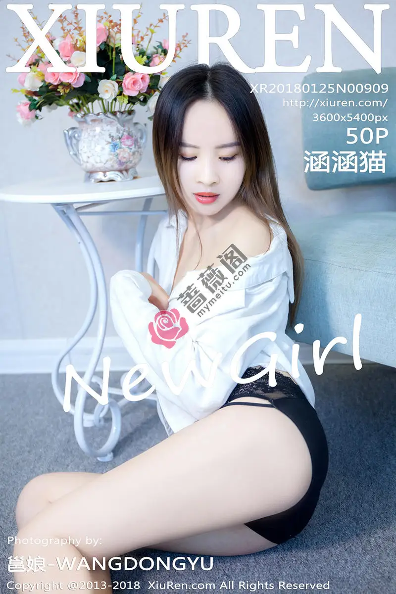 [XiuRen秀人网] No.909 嫩模涵涵猫全裸上身双手遮点无内黑丝裤袜透视诱惑写真 - 蔷薇阁-蔷薇阁