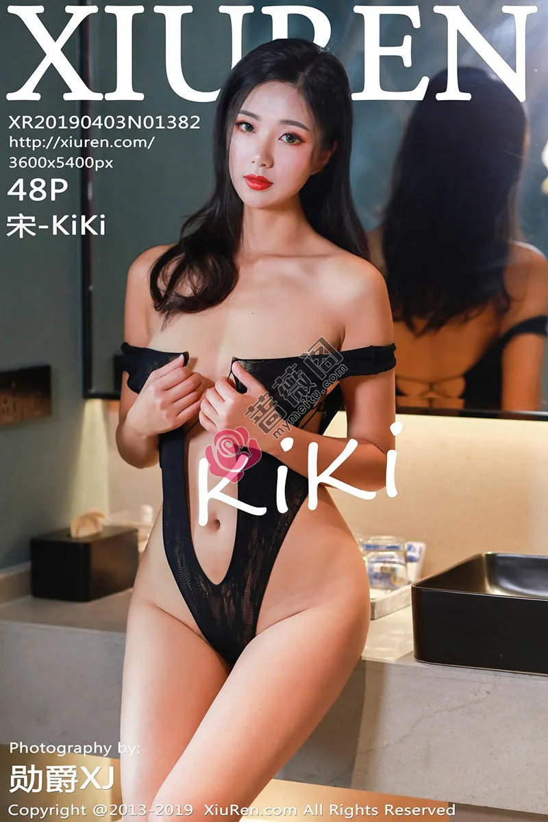[XiuRen秀人网] No.1382 嫩模宋-KiKi私房黑色高叉连体内衣半脱露豪乳喷血诱惑写真 - 蔷薇阁-蔷薇阁