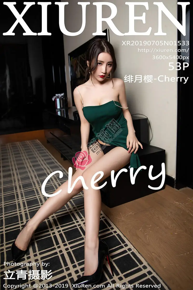 [XiuRen秀人网] No.1533 女神绯月樱-Cherry私房蕾丝吊袜制服+孔雀绿吊裙妩媚诱惑写真 - 蔷薇阁-蔷薇阁