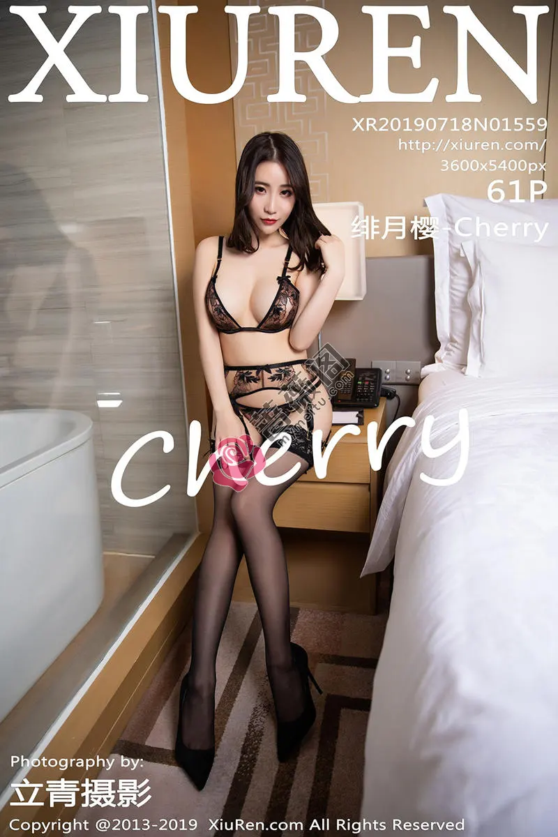 [XiuRen秀人网] No.1559 女神绯月樱-Cherry私房黑色情趣内衣配吊带蕾丝袜妩媚诱惑写真 - 蔷薇阁-蔷薇阁