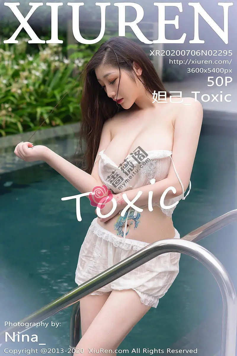 [XiuRen秀人网] No.2295 女神妲己_Toxic泳池白色薄纱湿身透视秀傲人豪乳喷血诱惑写真 - 蔷薇阁-蔷薇阁