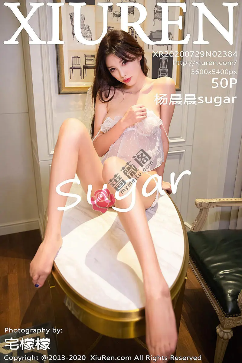 [XiuRen秀人网] No.2384 女神杨晨晨sugar私房床上白色半透吊带半脱露翘臀完美诱惑写真 - 蔷薇阁-蔷薇阁