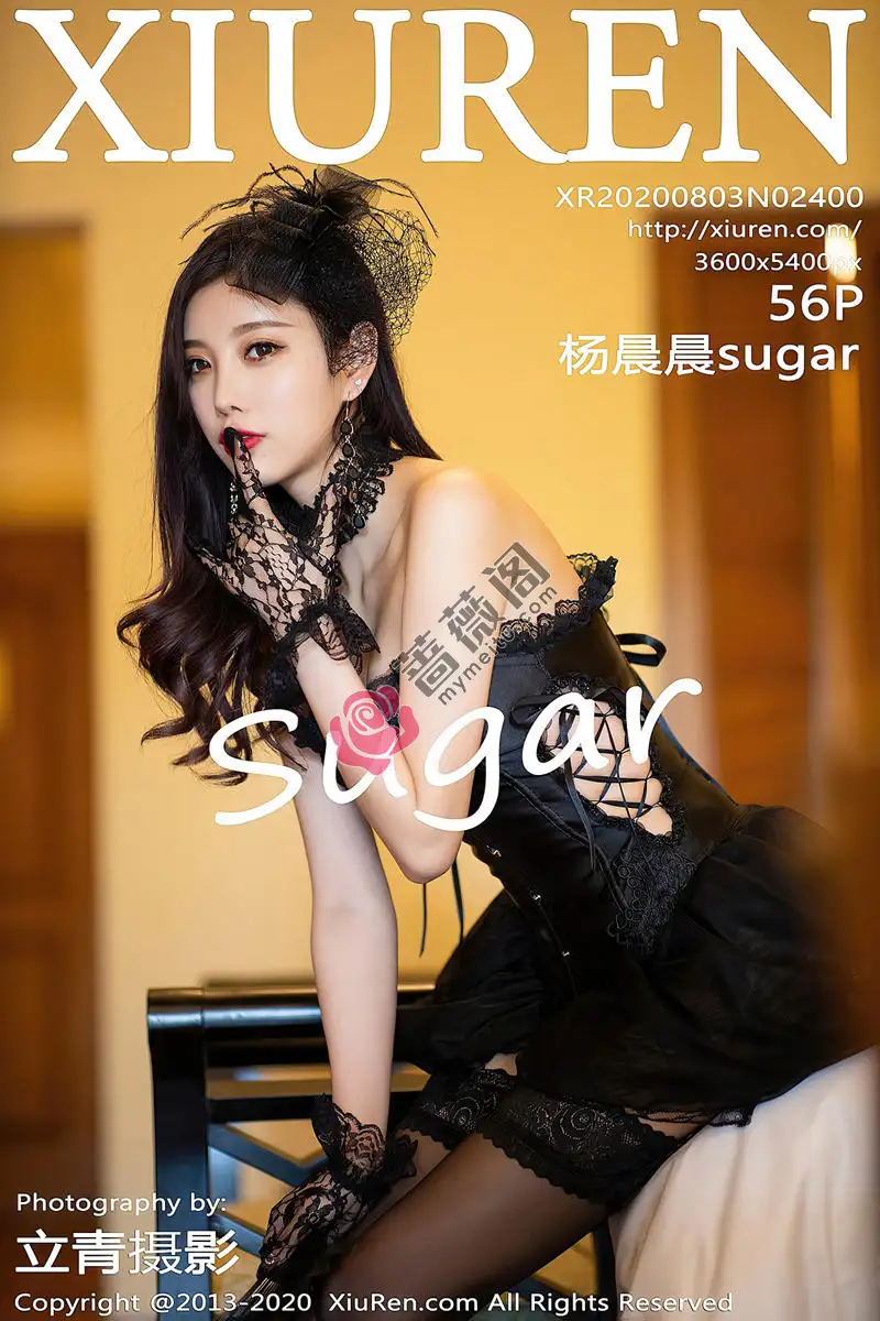 [XiuRen秀人网] No.2400 女神杨晨晨sugar私房黑色情趣内衣配吊带黑丝裤袜极致魅惑写真-蔷薇阁