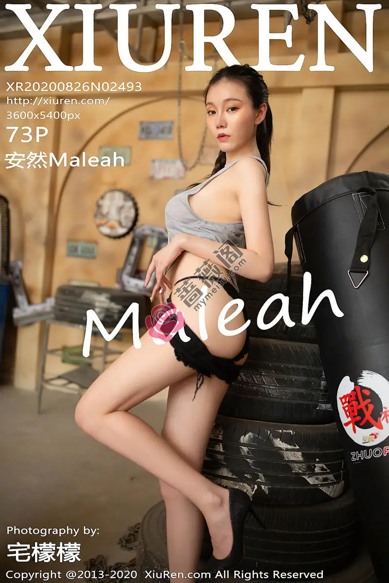 [XiuRen秀人网] No.2493 嫩模安然Maleah汗湿修理工主题性感汗衫配黑色蕾丝内裤惹火写真 - 蔷薇阁-蔷薇阁