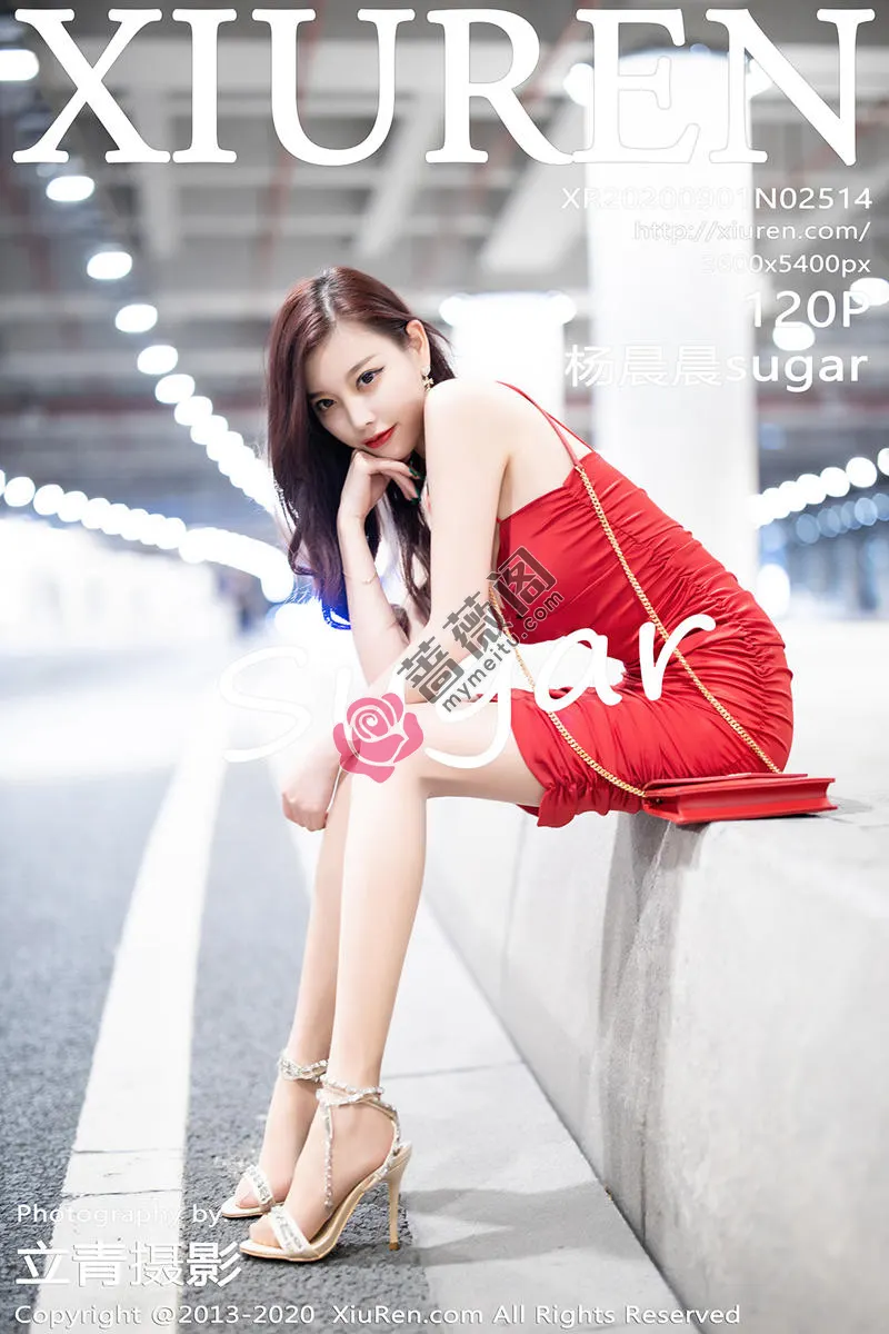 [XiuRen秀人网] No.2514 女神杨晨晨sugar私房猩红吊裙配肉丝裤袜秀完美身材撩人诱惑写真-蔷薇阁