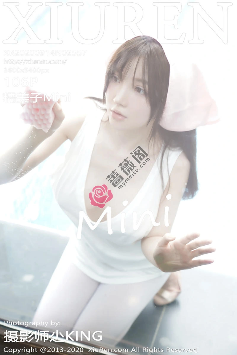 [XiuRen秀人网] No.2557 女神糯美子Mini性感家政女仆主题超薄无内白丝裤袜极致诱惑写真-蔷薇阁