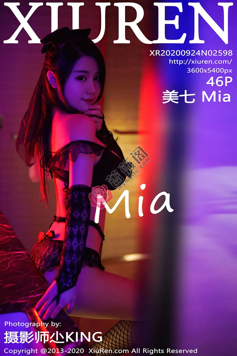 [XiuRen秀人网] No.2598 嫩模美七Mia私房蕾丝内衣配黑丝渔网秀童颜巨乳绝佳身材诱惑写真-蔷薇阁