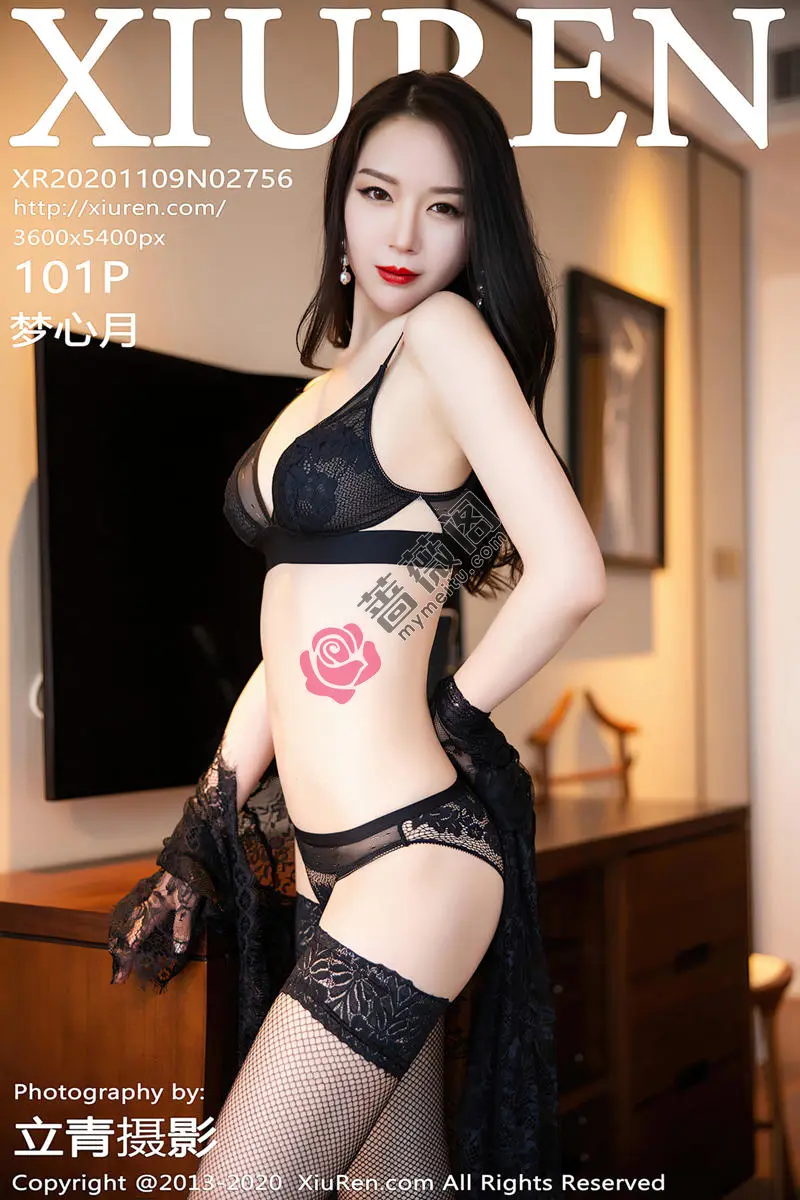 [XiuRen秀人网] No.2756 嫩模梦心月心愿旅拍性感黑色内衣配黑色蕾丝网袜极致魅惑写真 - 蔷薇阁-蔷薇阁