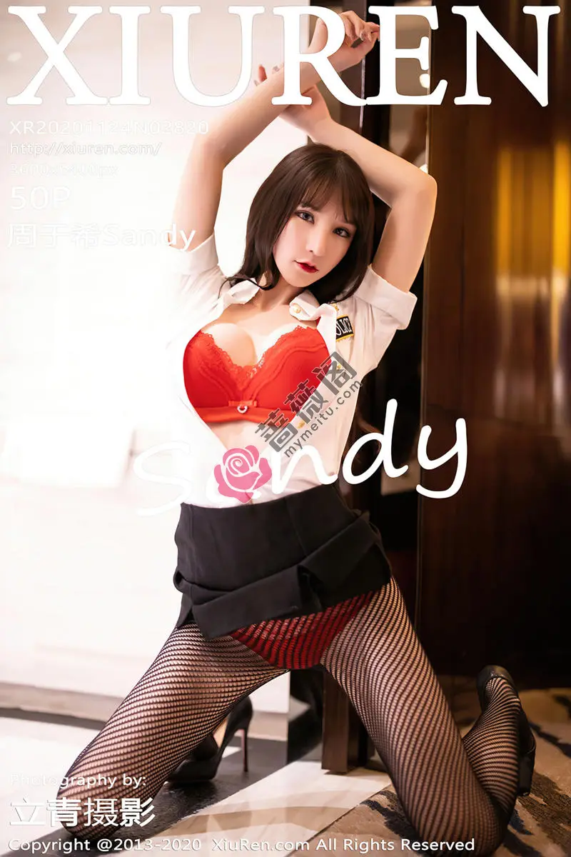 [XiuRen秀人网] No.2820 女神周于希Sandy时尚魅力制服私房半脱露性感红色内衣诱惑写真-蔷薇阁