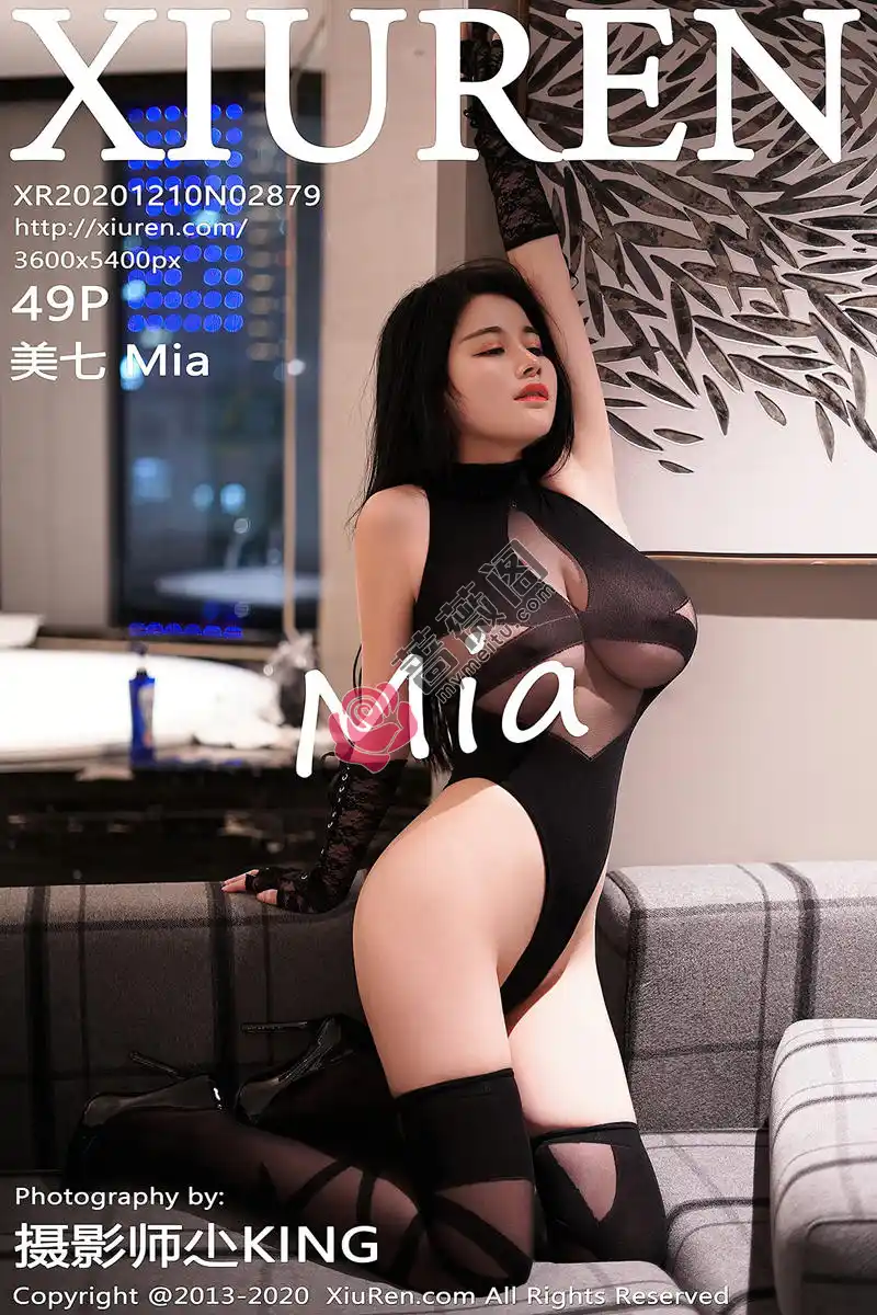 [XiuRen秀人网] No.2879 嫩模美七Mia黑色魅惑情趣内衣配黑丝袜秀丰乳肥臀惹火诱惑写真-蔷薇阁