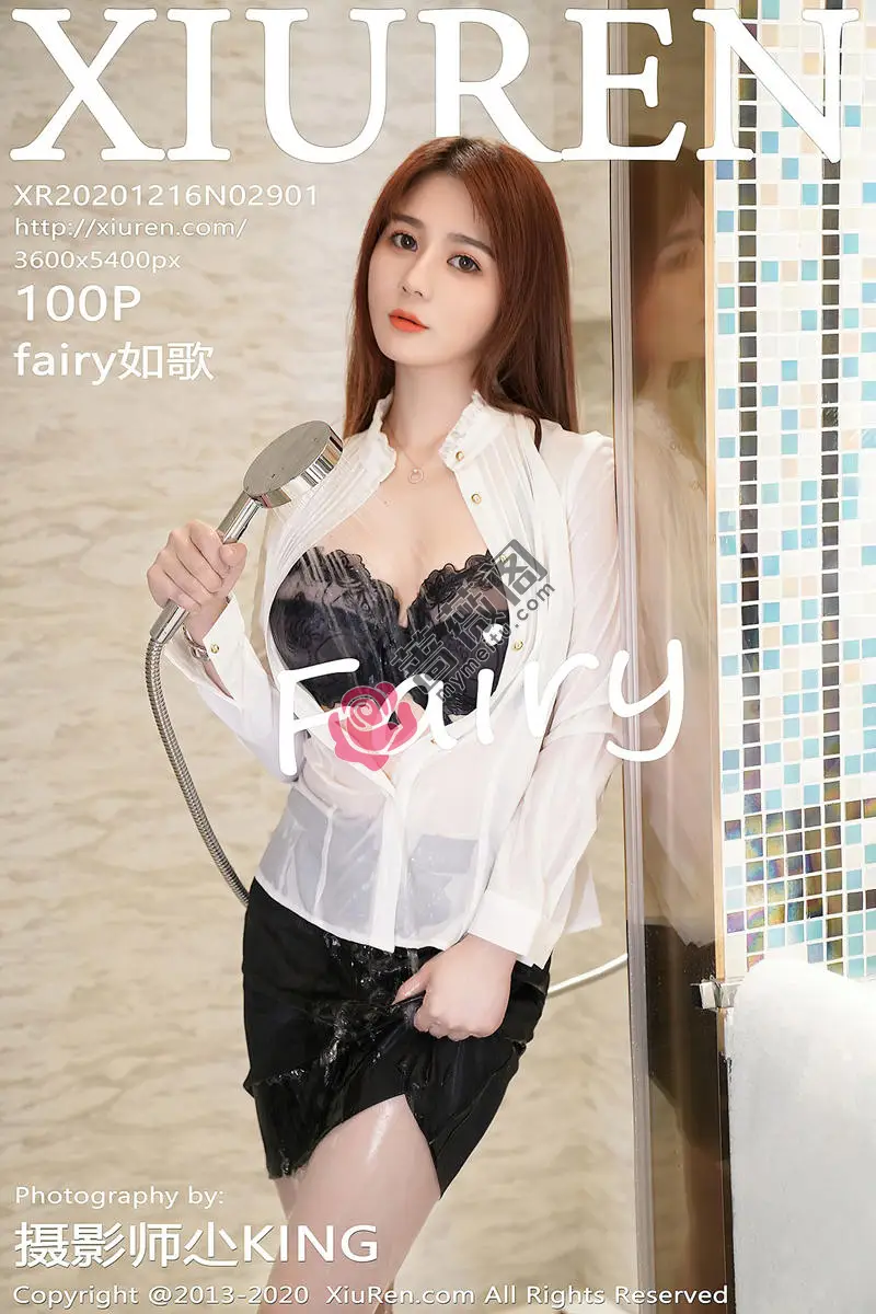 [XiuRen秀人网] No.2901 嫩模fairy如歌剧情主题性感白衬衣配黑短裙浴室湿身诱惑写真-蔷薇阁