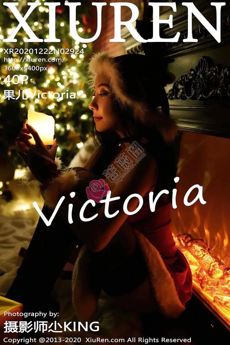 [XiuRen秀人网] No.2924 性感御姐果儿Victoria圣诞服饰主题猩红镂空内衣完美诱惑写真-蔷薇阁