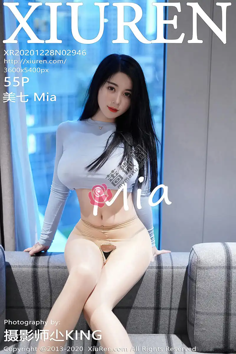 [XiuRen秀人网] No.2946 嫩模美七Mia私房蓝色长裙秀凹凸身材开档肉丝裤袜惹火诱惑写真 - 蔷薇阁-蔷薇阁