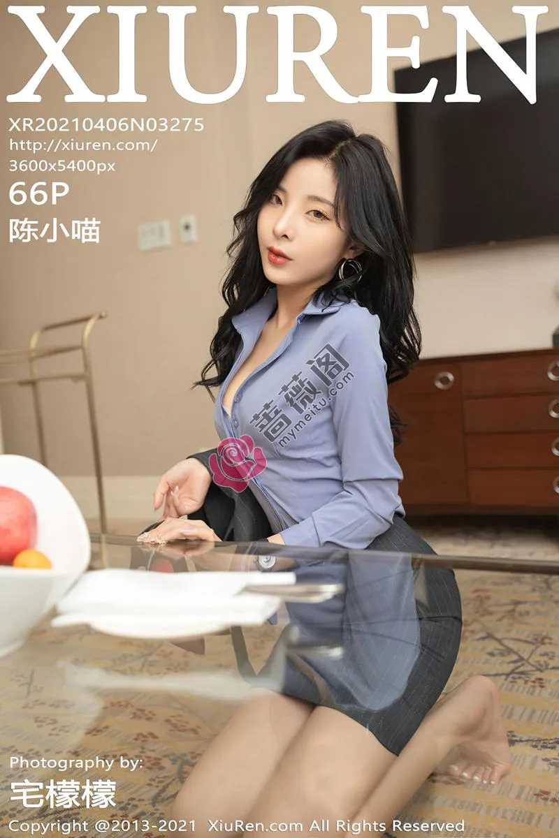 [XiuRen秀人网] NO.3275 嫩模陈小喵酒店管家主题半脱露蕾丝内衣配开档肉丝裤袜诱惑写真-蔷薇阁